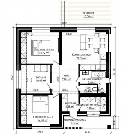 Дом 100 м² на участке 6 сот.
