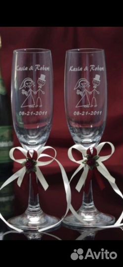 Свадебные фужеры бокалы на свадьбу