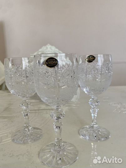 Хрустальные фужеры богемия