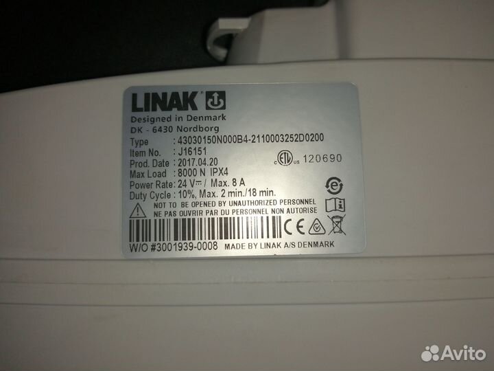 Линейный привод актуатор Linak LA43 800 кг