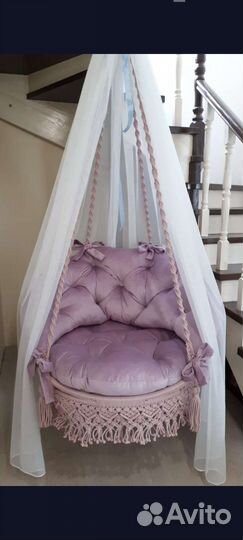 Подвесное кресло-гамак в технике макраме