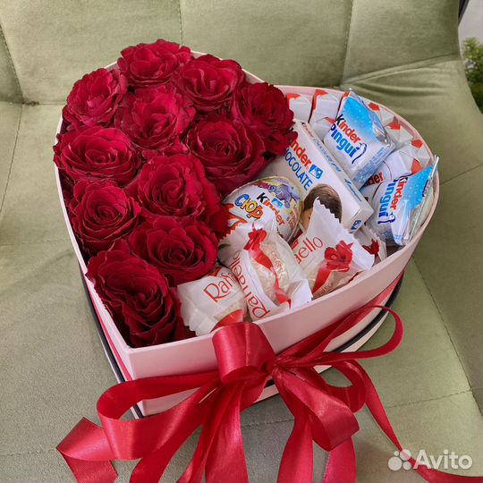 Букеты с Kinder, сладкие букеты, корзина Kinder