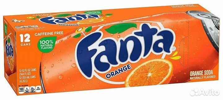 Fanta апельсин, США, 0.355 л ж/б 12шт