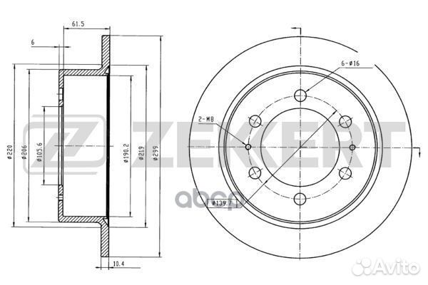 Диск торм. зад. SsangYong Rexton 02- Korando 9
