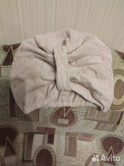 Шарф серый флисовый унисекс.Чалма после душа