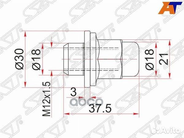 Гайка колесная закрытая чёрная toyota hilux/land