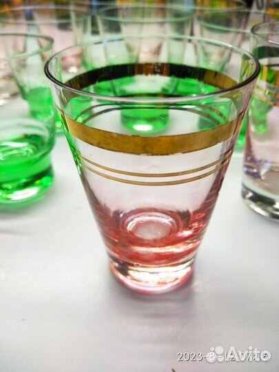 Рюмки стопки СССР цветное стекло винтаж 80-е гг