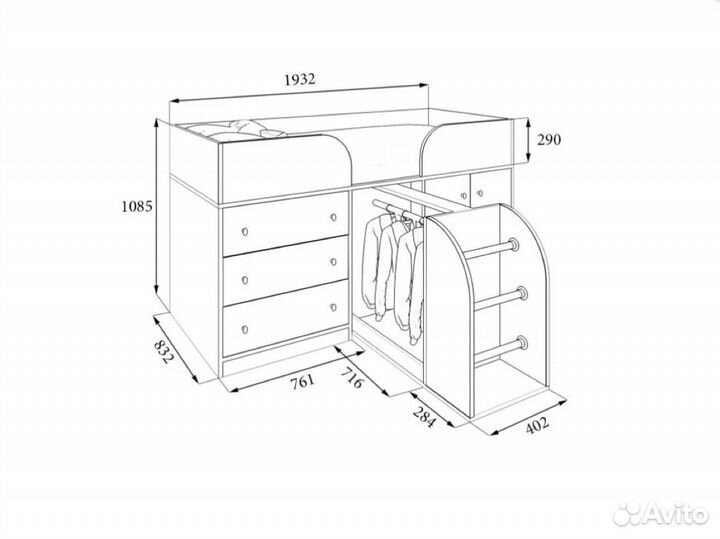 Кровать подростковая
