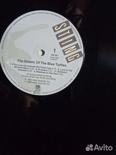 Sting – The Dream Of The Blue Turtles - Lp 1985