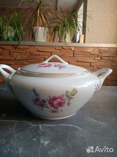 Антикварный сервиз столовый Чехословакия, Богемия