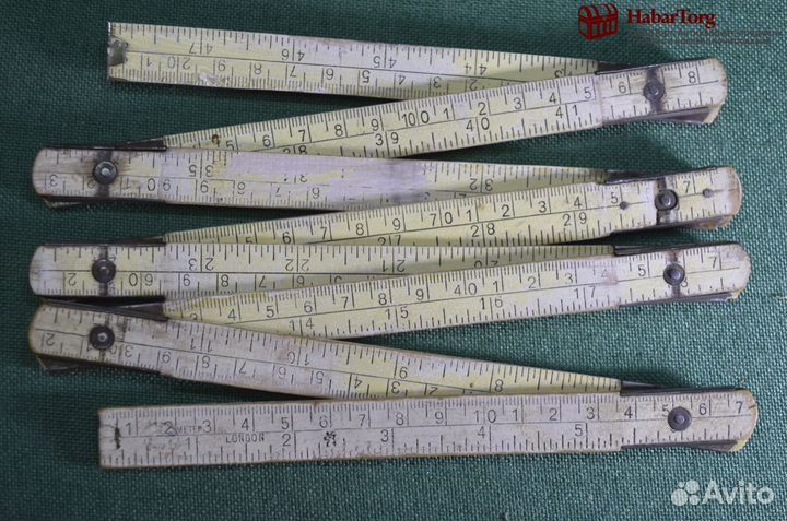 Старинная рулетка, складной метр. Метры, вершки, с