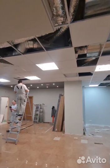 Монтаж потолка Армстронг