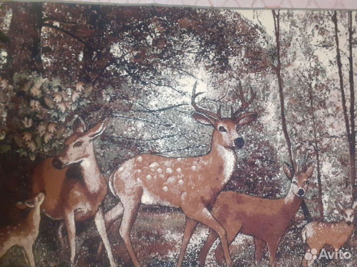 Ковер с оленями современный не шерсть