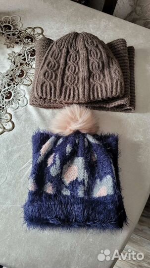 Шапка с шарфом