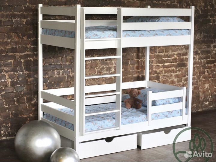 Детская двухъярусная кровать из массива от 3 лет