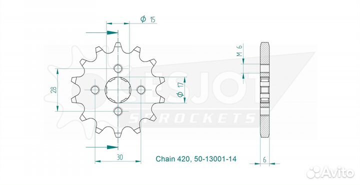 Передняя звезда Esjot 50-13001-14 (аналог JTF252.1
