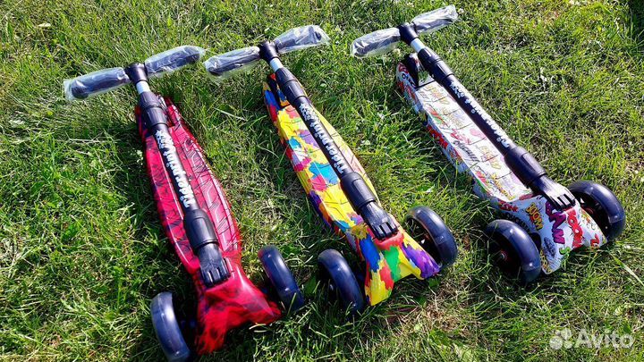 Самокат детский трехколёсные TT Tiger plus Print с