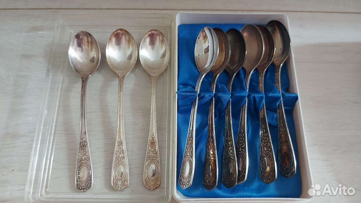 Разыне Ложки чайные мельхиоровые СССР, комплектом