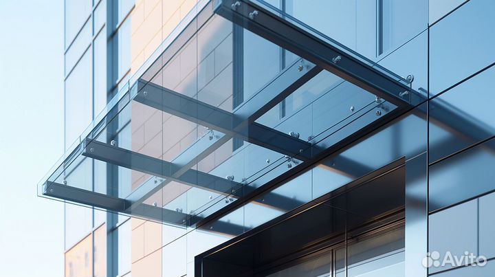 Стеклянный козырек, навес