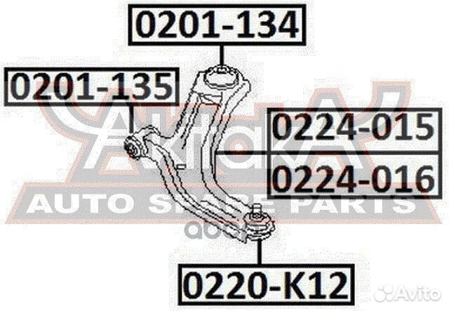 Рычаг nissan micra/march 02- передн. прав. 16мм