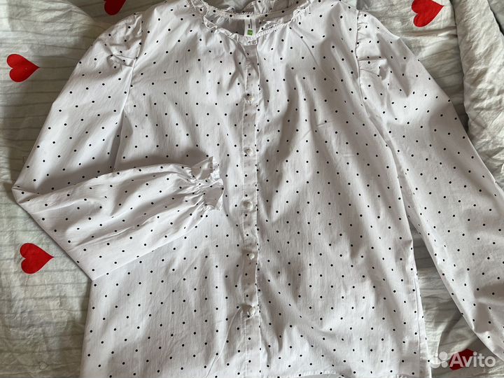 Детская блузка в горошек