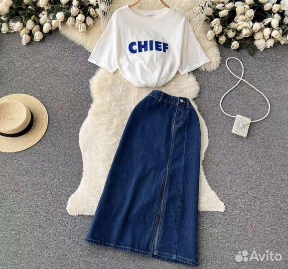 Костюм юбка и футболка