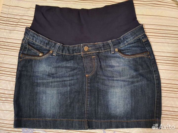 Юбка джинсовая для беременных, 48 размер