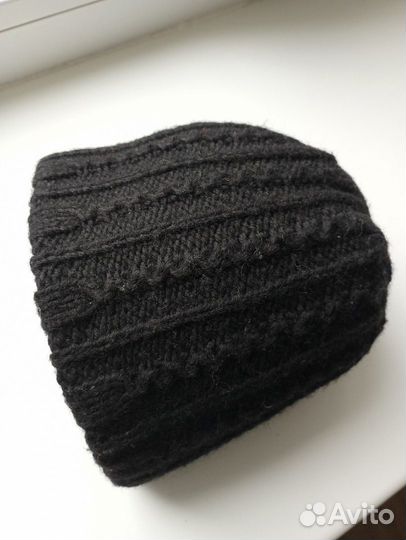 Шапка женская вязаная двойная очень плотная