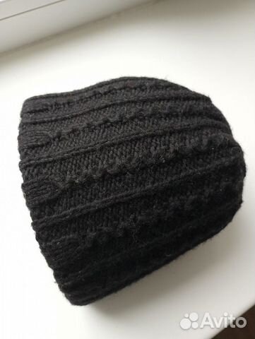 Шапка женская вязаная двойная очень плотная