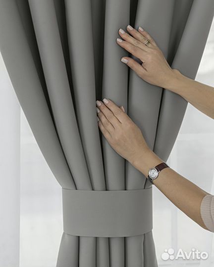 Шторы блэкаут Марсель Серая гавань