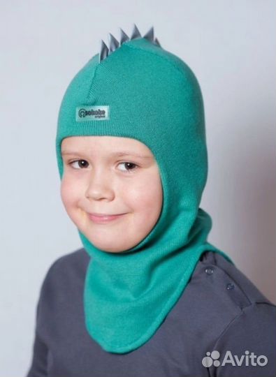 Демисезонная шапка шлем для мальчика