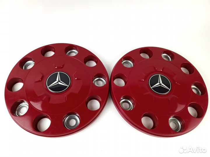 Колпаки 22.5 бордовые закрытые мерседес (MB) 2 шт