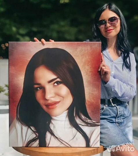 Портрет на холсте по фото (разные размеры)