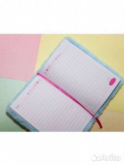 Блокнот пушистый меховой единорог фрукт кот лиса