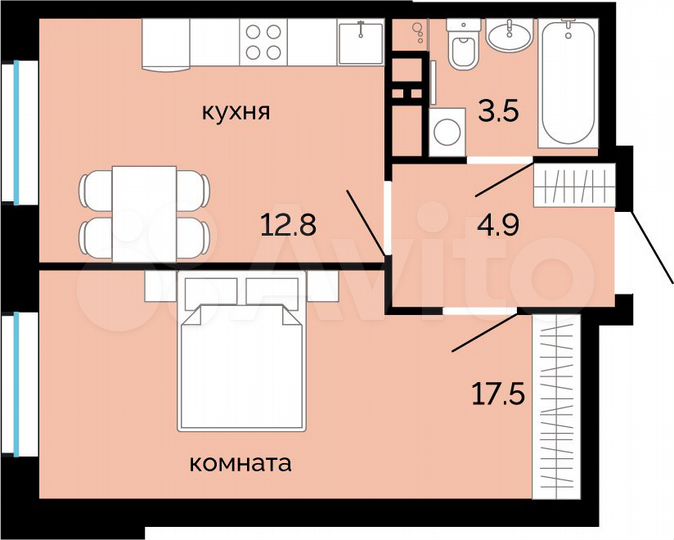 1-к. квартира, 38,7 м², 11/25 эт.