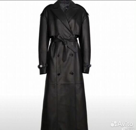 Плащ женский кожаный тренч 44