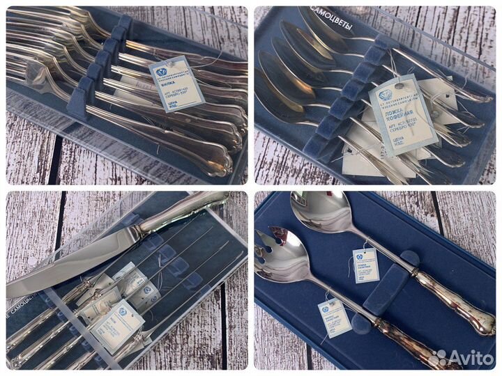 Столовое серебро винтаж вилки ножи ложки