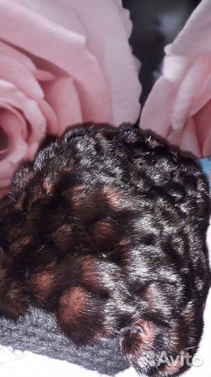 Шапка из вязаной норки