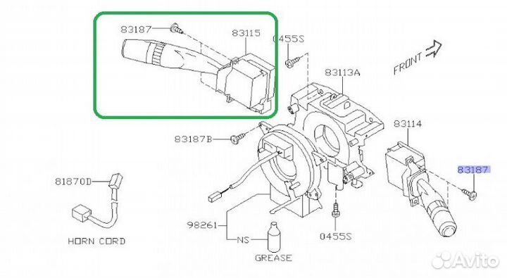 Подрулевой переключатель Subaru Impreza GH (G12)