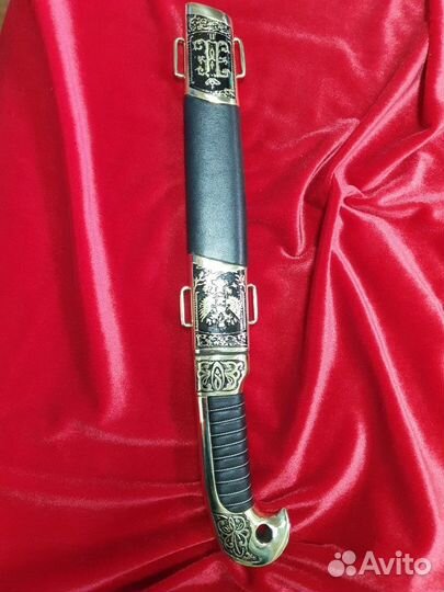 Нож пластунский, резной дамасск