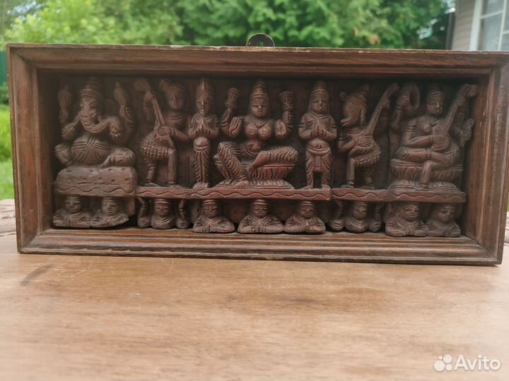 Настенное панно дерево Индия винтаж