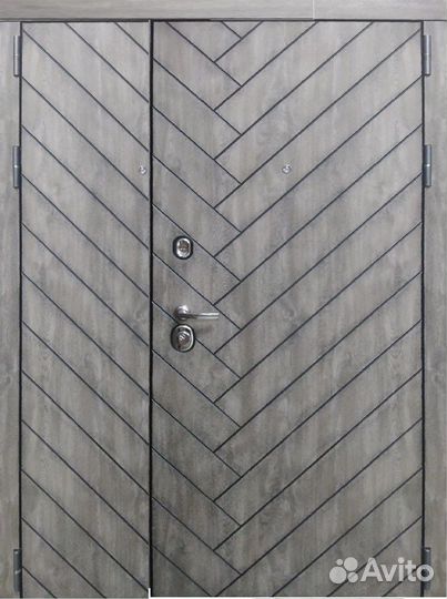 Офисная металлическая двустворчатая дверь