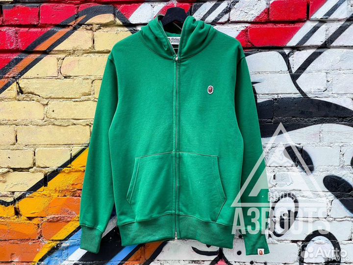 Худи Zip Hoodie bape Basic Green
