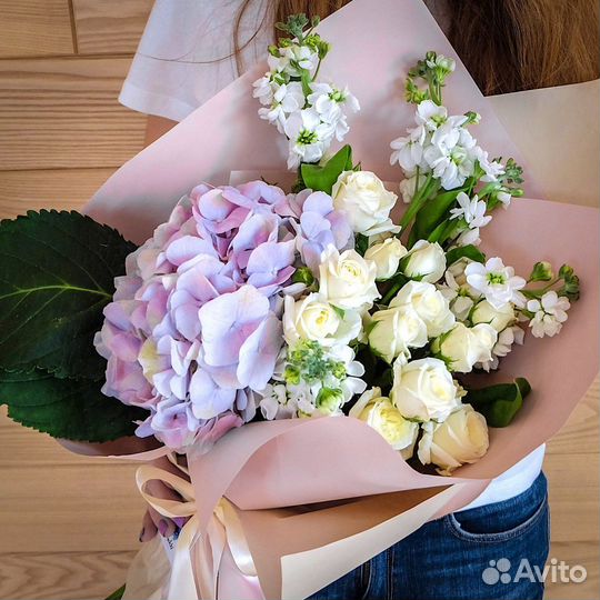 Букеты с гортензией. Микс. Цветы. Доставка