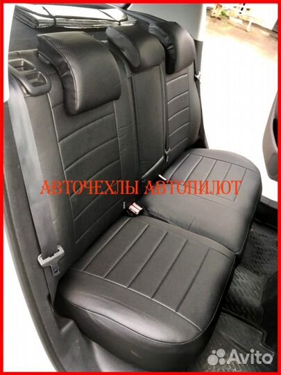 Чехлы Автопилот Peugeot 308 из экокожи чёрные