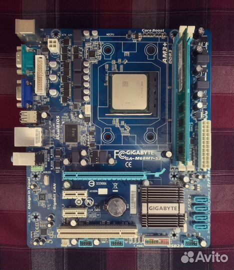 Плата ga-m68mt-s2 сокет am3; процессор Athlon II