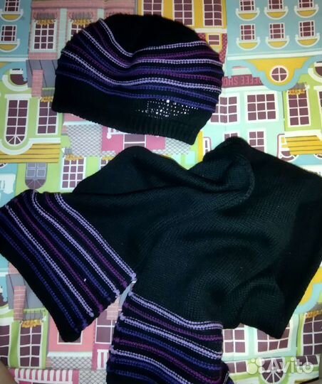 Комплект шапка-берет+шарф