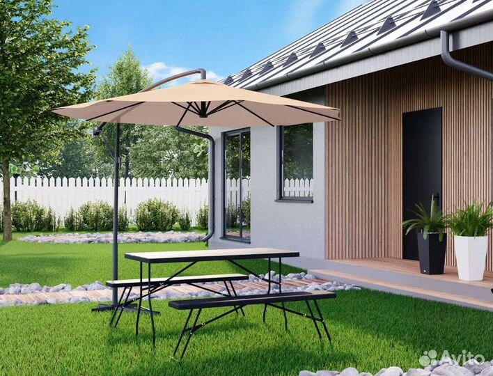 Скамейка Складная 1,4м/ Сталь, Пластик