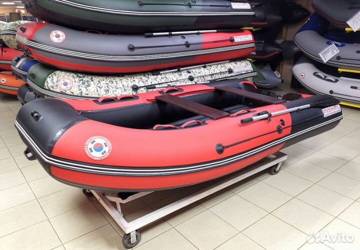 Лодка mishimo PRO 370, черно-красная