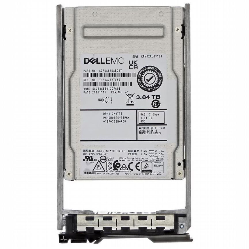 [H9TT5] Жесткий Диск Dell 3.84tb Sas 2,5" Ssd H9tt5